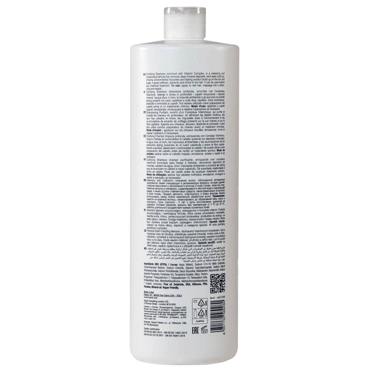картинка Шампунь для глубокого очищения волос Clarifying Deep Cleansing Shampoo, 1000 мл от официального интернет-магазина Каарал